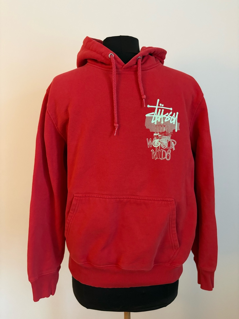 Stussy World Wide ancient wonders red Hoodie